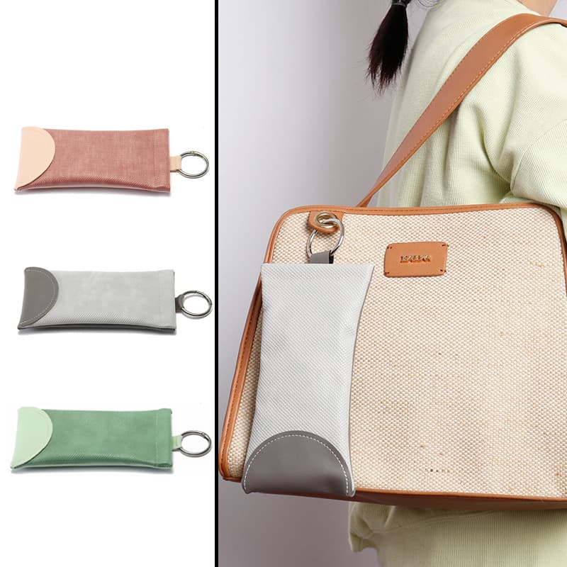 2-Piece Grey Portable Eyeglasses Pouch - Eyeglasses not included