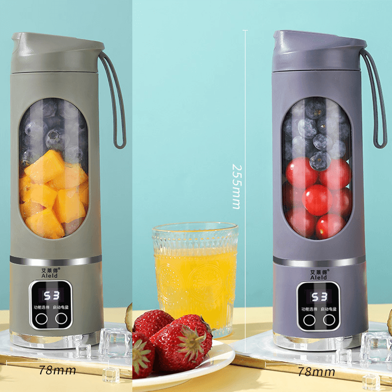 2-piece Purple and Green 7.4V Portable Blender Smoothie Maker - Purple Green