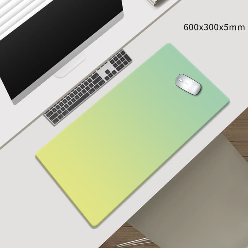 Yellow-Green Gradient Large Silicone Mouse Pad - Non-Slip - Yellow Green