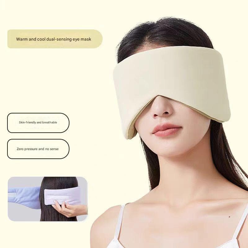 Beige Reversible All-Season Sleep Mask - Cooling & Warming with Sound