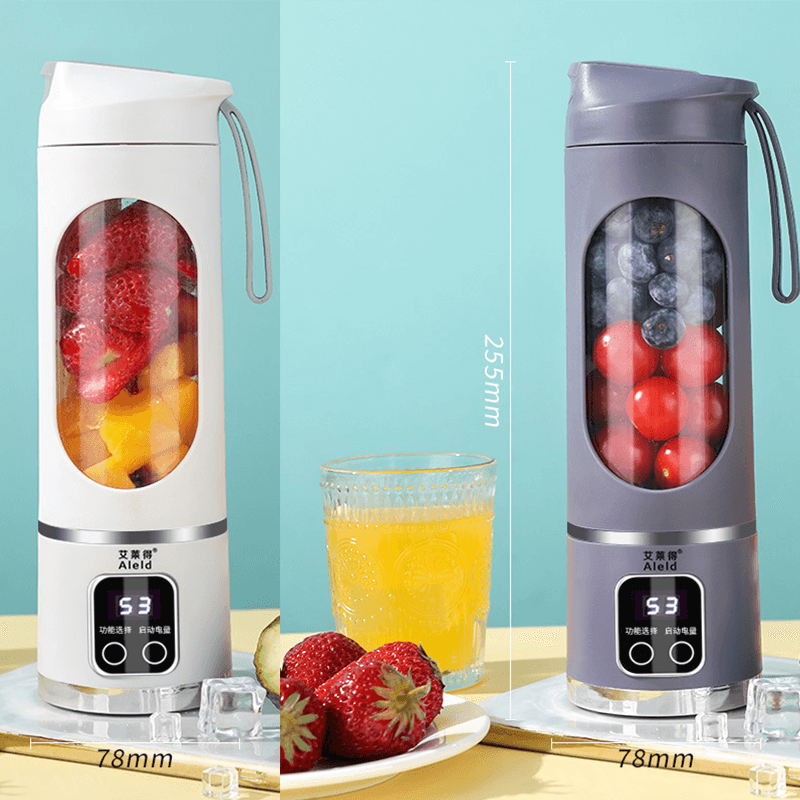 2-piece White and Purple 7.4V Portable Blender Smoothie Maker - White Purple