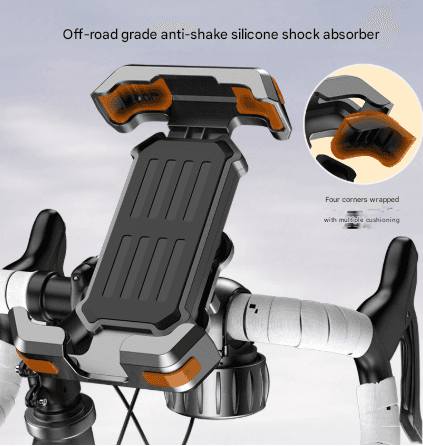 Black Heavy Duty Bike Phone Mount - Anti-Shake Motorcycle Holder with Secure