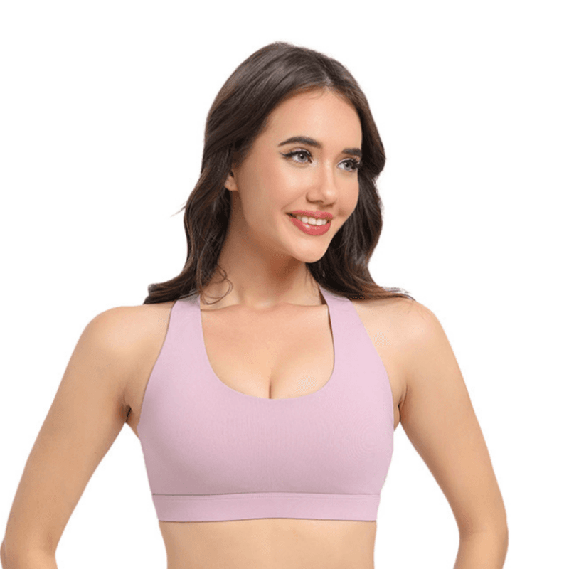 2-Pack Pink High-Support Shockproof Sports Bra (S Size) - Padded & Wire-Free