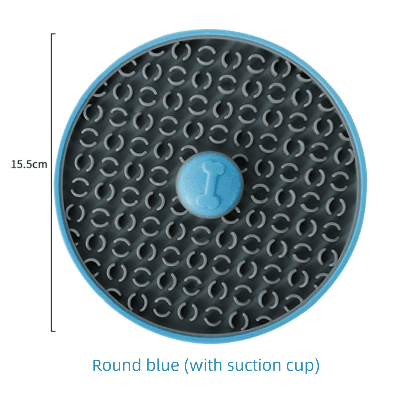 Blue Interactive Pet Slow Feeder & 3D Textured Oral Cleanner - 3-in-1