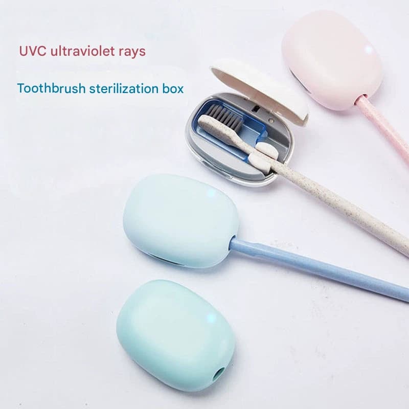 Portable UVC Toothbrush Sterilizer Case - 5-Minute Automatic - Blue