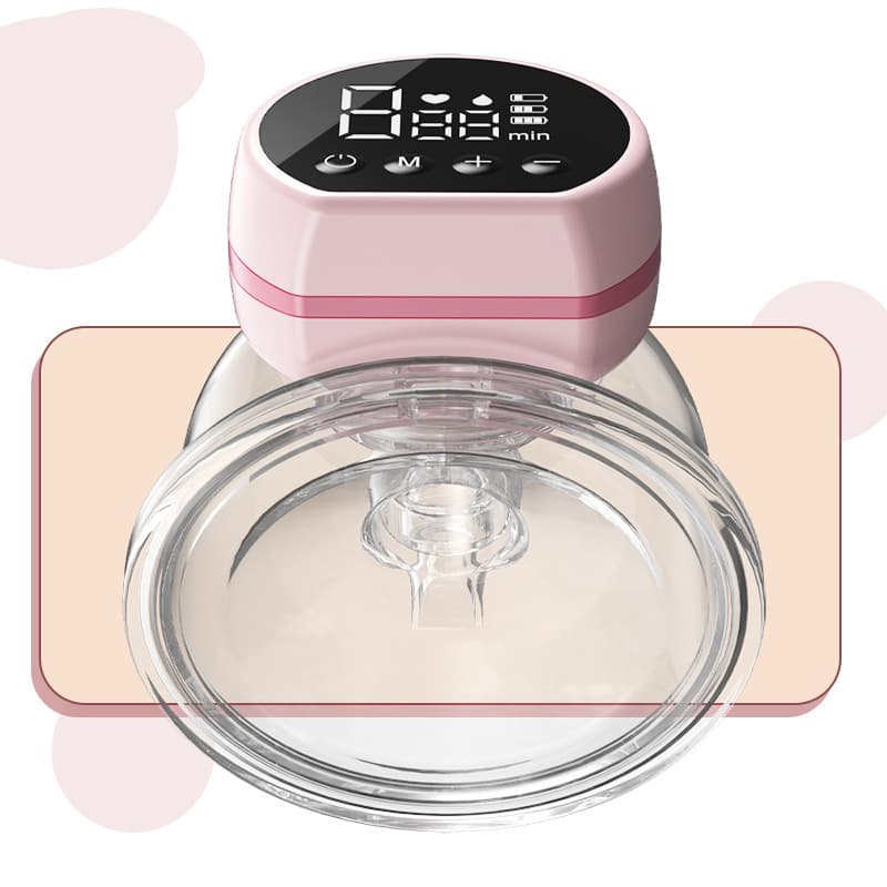 Pink Hands-Free Wearable Electric Breast Pump - Portable, Quiet