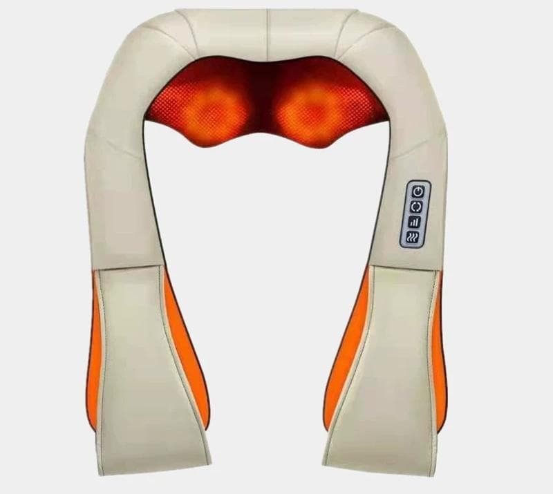 Deep Kneading Shiatsu Neck & Shoulder Massager with Heat - USB - Beige