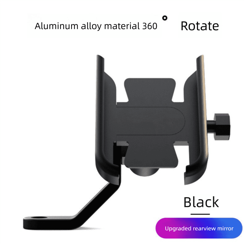 Universal Aluminium Motorcycle Phone Holder Rearview Mirror Mount 360