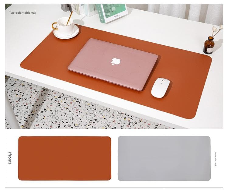 Reddish brown/gray Extra-Large Leather Table Mat - Reddish - 100 × 50 cm