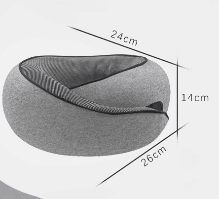 Light Grey Ergonomic Memory Foam Travel Neck Pillow - U-Shaped Support