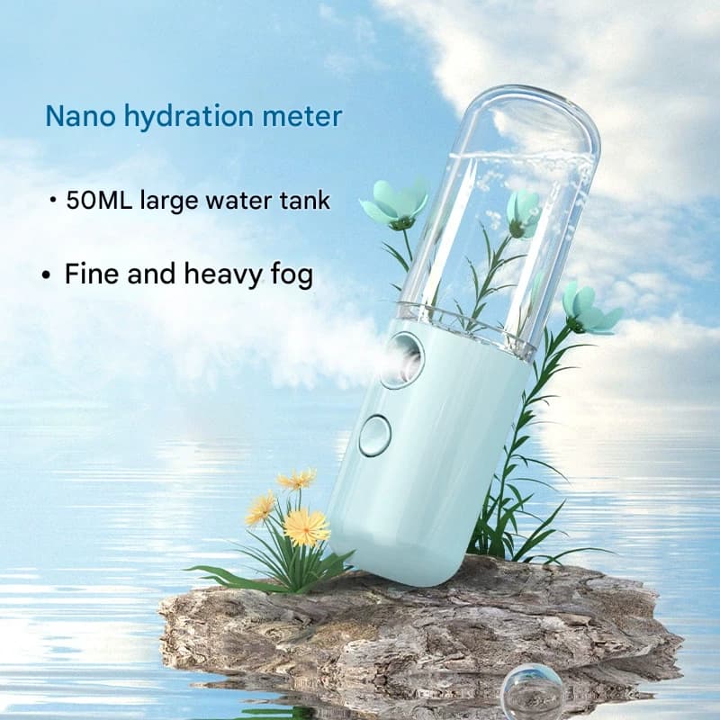 Two Portable Nano Facial Sprayer - 50 ml USB Rechargeable - White