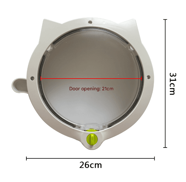 White 4-Way Locking Cat Flap Door - Pet Entry Portal for Interior Doors