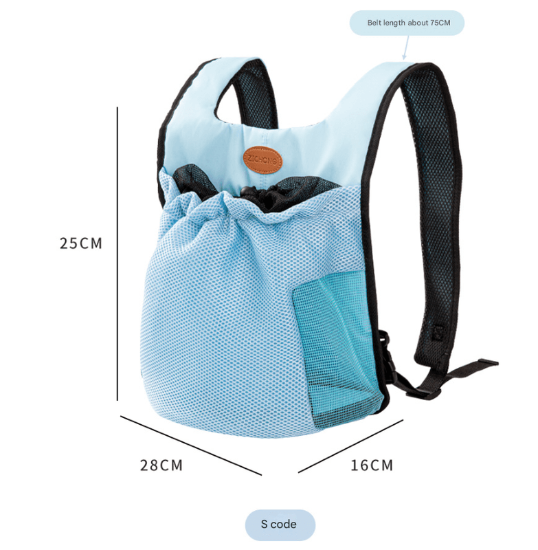 S Blue Hands-Free Pet Carrier Backpack for Small Dogs & Cats - Breathable