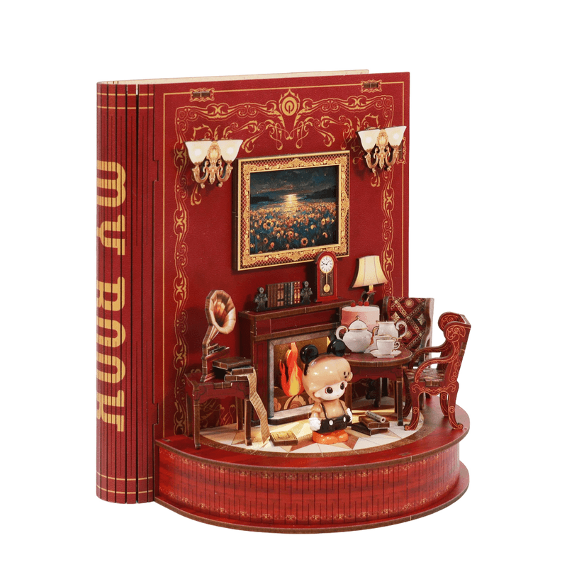 DIY Book Nook Kit Book Theater 3D Wooden Puzzle Miniature Dollhouse