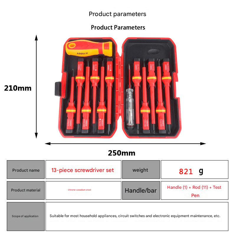 A 42-piece set Orange Insulated Screwdriver Set - Multi-Bit Electrician's