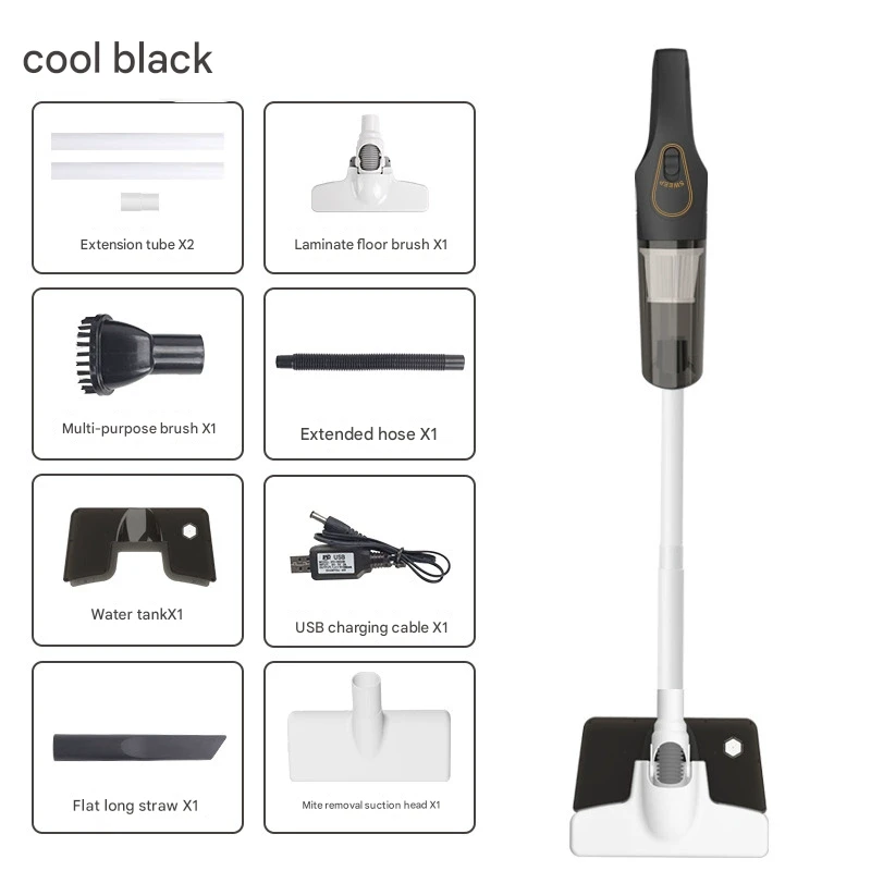 Cordless 2-in-1 Handheld & Stick Vacuum Cleaner with Detachable - Black