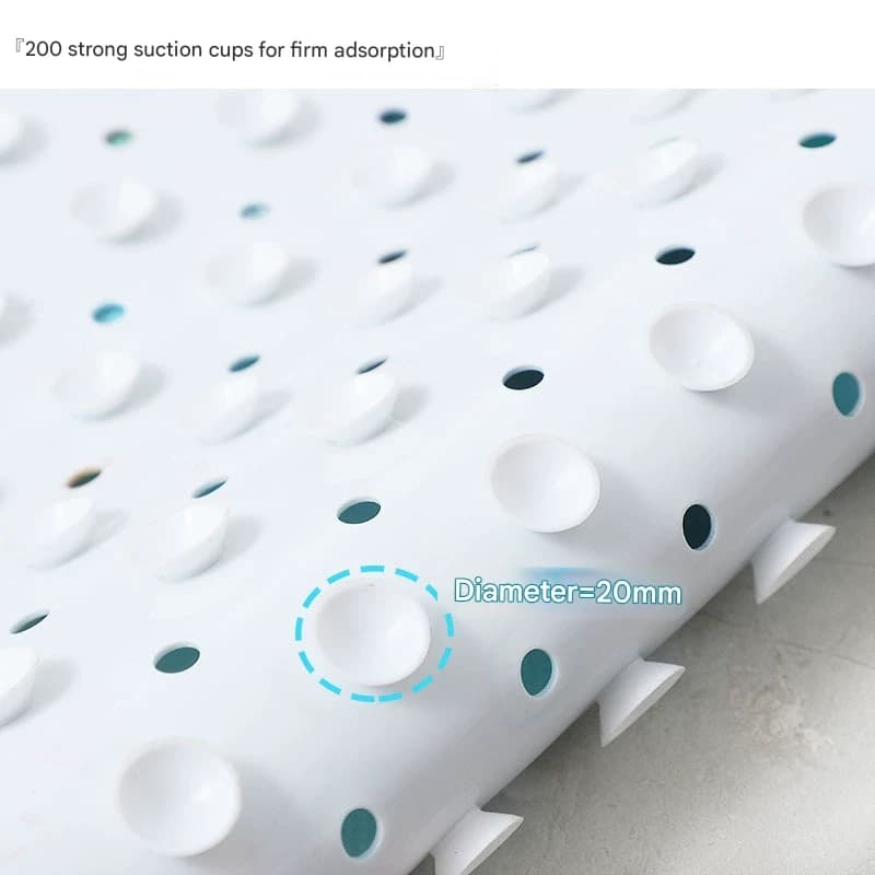 Non-Slip PVC Bath & Shower Mat with Suction Cups and Drainage - Black Whale