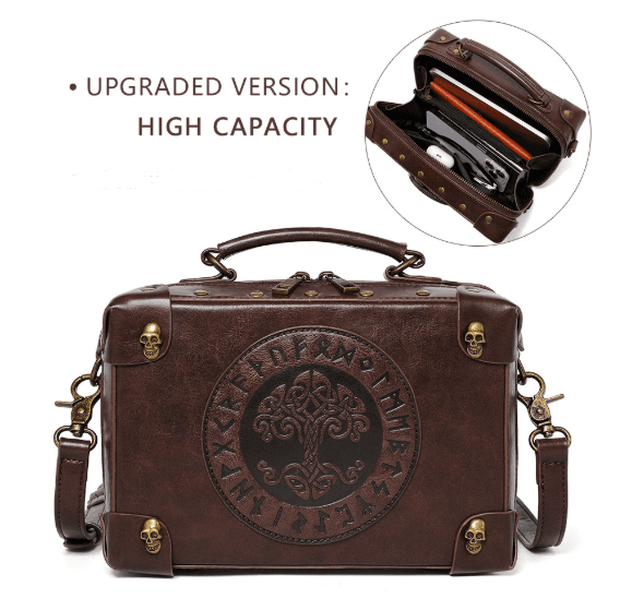 Retro Steampunk Satchel Bag with Decorative Clock & Gears - Gothic Crossbody