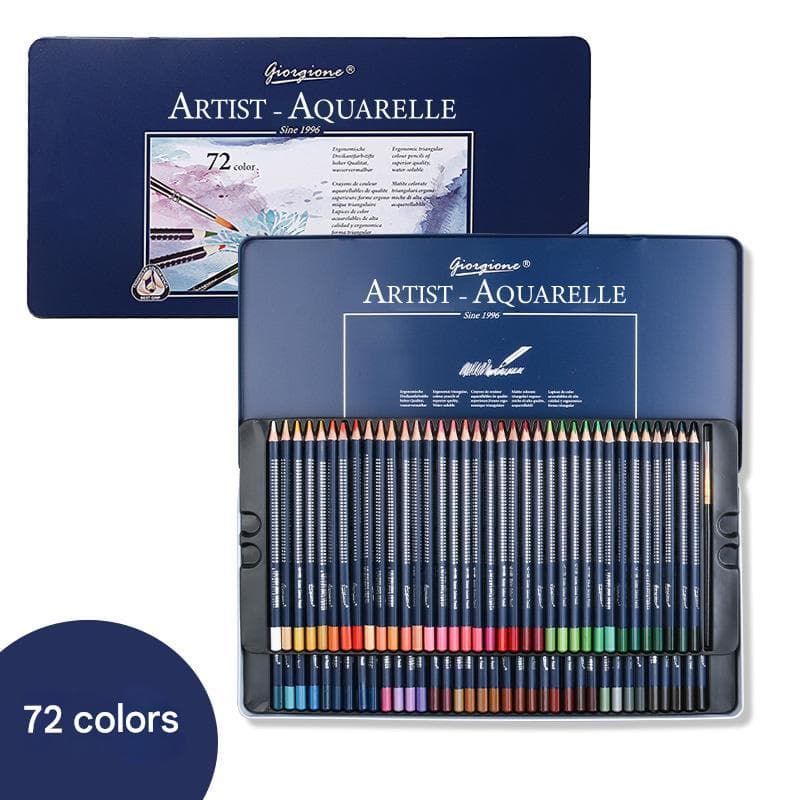 Giorgione Artist Watercolour Pencils 72-Color Set - Water Soluble Colored