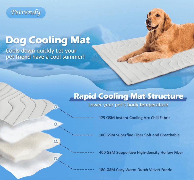 2 Pack Small Pet Cooling Mat 51 × 41 cm - Dual Sided Self Cooling & Warm Dog