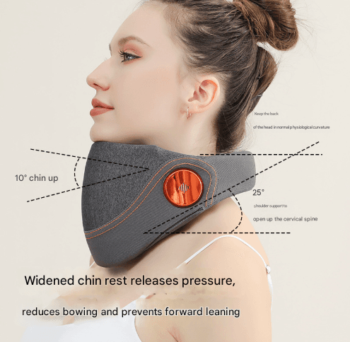 Remote Control Grey Multi-Mode Cervical Traction Neck Massager