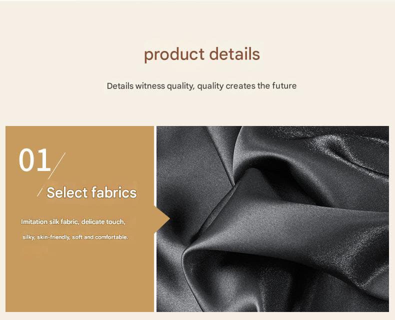 Champagne Silky Satin Pillowcase Pair - Smooth for Hair - 46x70+16 cm
