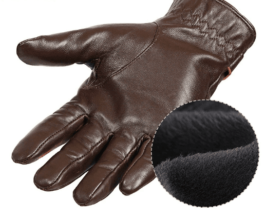 S Dark Brown Men's Genuine Sheepskin Leather Driving & Cycling Gloves