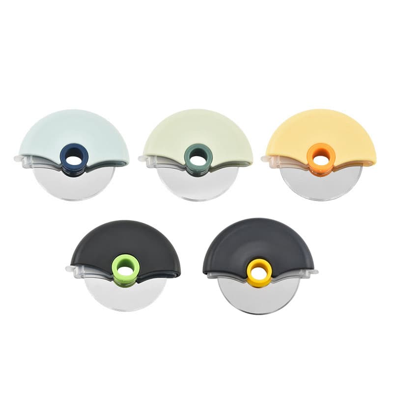 5-Pack Round Wheel Pizza Cutter Set with Protective Covers, Detachable