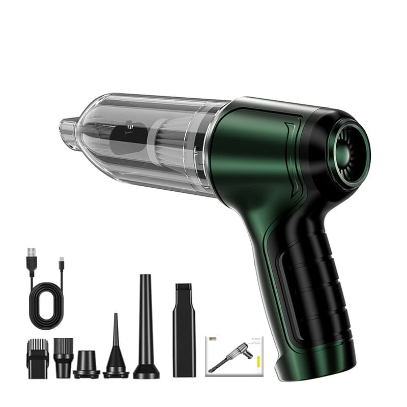 Black and Green Powerful 3-in-1 Cordless Handheld Vacuum Cleaner - 12000Pa