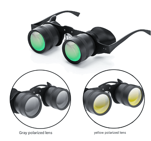 10x Telescope + Red Polarised + Grey Polarised Lens 10x HD - Red Grey