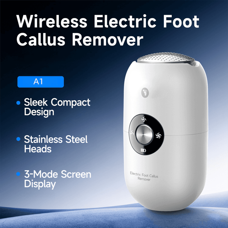White A1 Compact Electric Foot Dead Skin and Callus Remover - IPX6 Pedicure