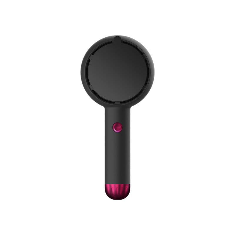 Black 2-in-1 Handheld Fan with LED Makeup Mirror - Portable USB Rechargeable