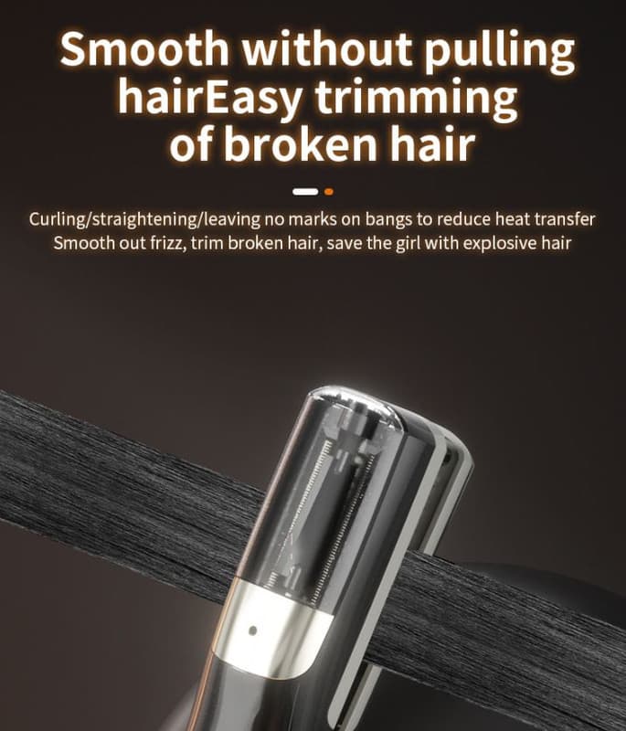 Black Cordless Automatic Split End Hair Trimmer - High-Speed Double-Sided