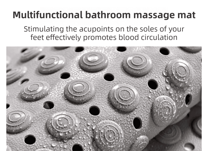 Blue Eco-Friendly Bath Mat with Massage Points - S Size 68.5 × 34 × 2 cm