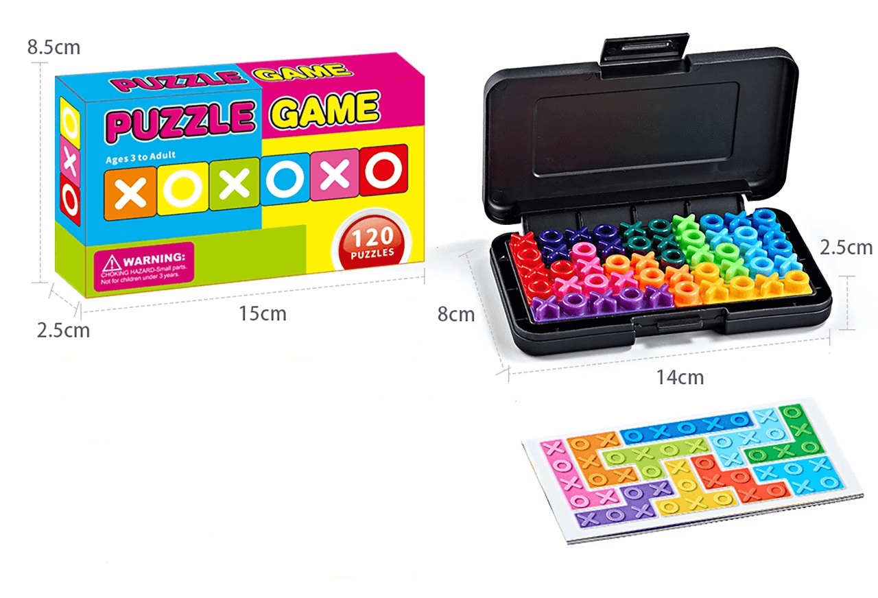 Black Rectangular Smart XO Puzzle - A portable logic game suitable