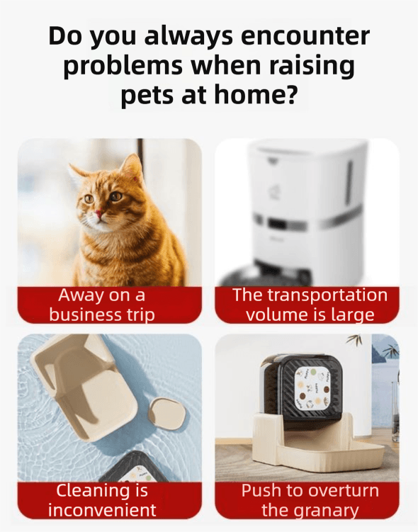 Pink Silent Automatic Pet Single Meal Dispenser with Rotary - Pink Single