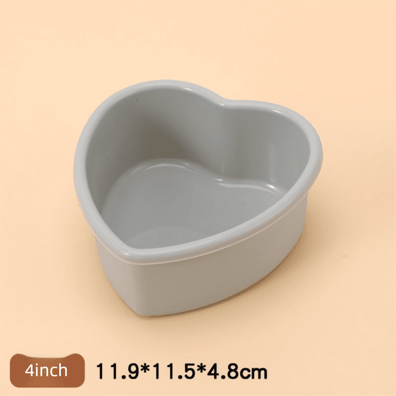 4 Inch Heart Shaped Silicone Cake Mould - Small Non-Stick Grey - 11.9 cm