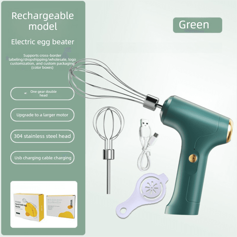 Electric Handheld Egg Whisk and Cream Whipper Set with Egg White Separator