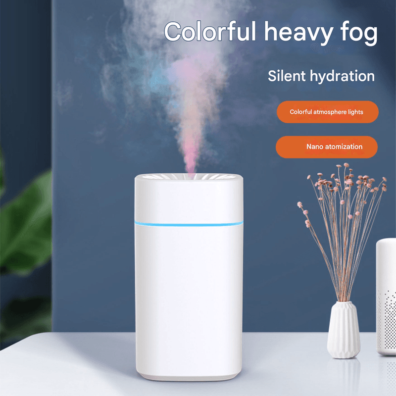 Green 2-in-1 Ultrasonic Air Humidifier with 7-Color LED Night Light - Quiet