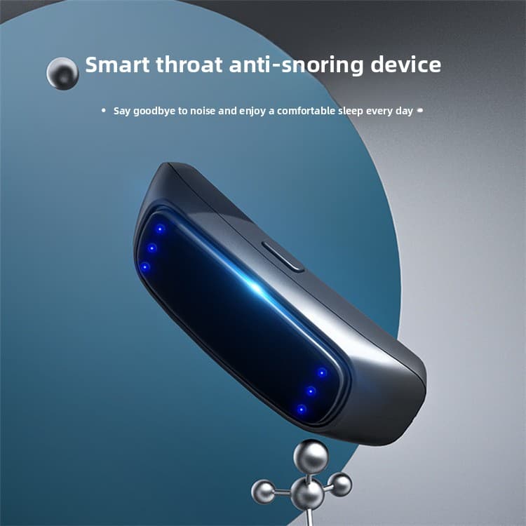 Black Smart Anti-Snoring Device - TENS Pulse Snore Stopper for Quieter Sleep