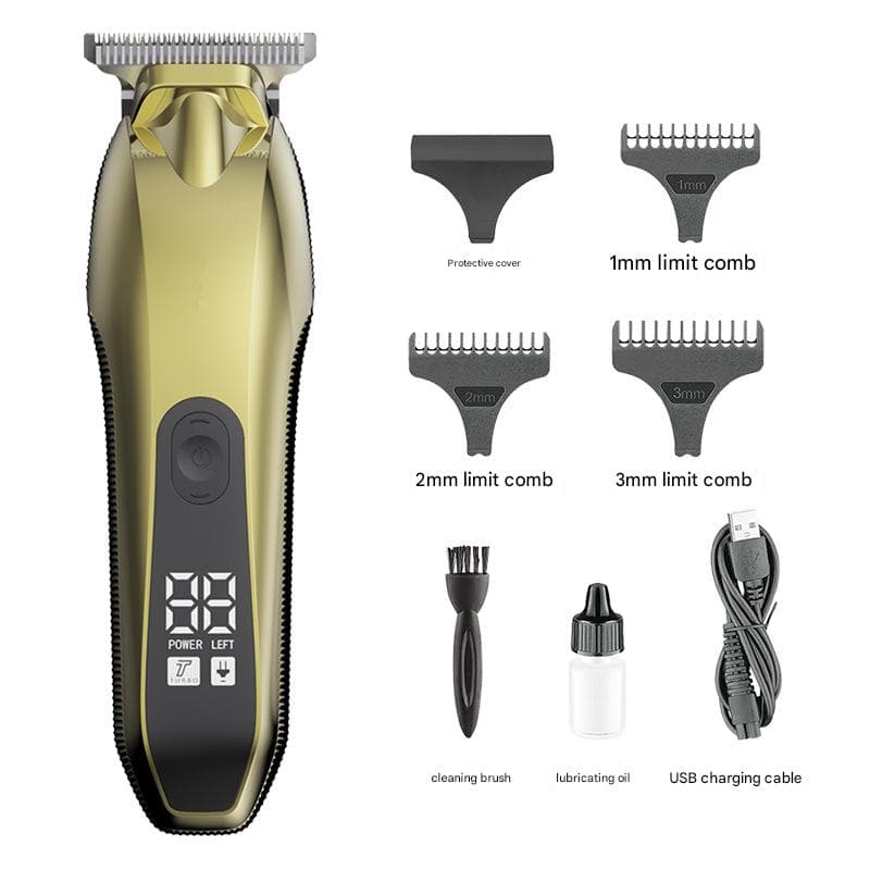 Professional Electric Hair Clipper & Beard Trimmer - USB - Gold