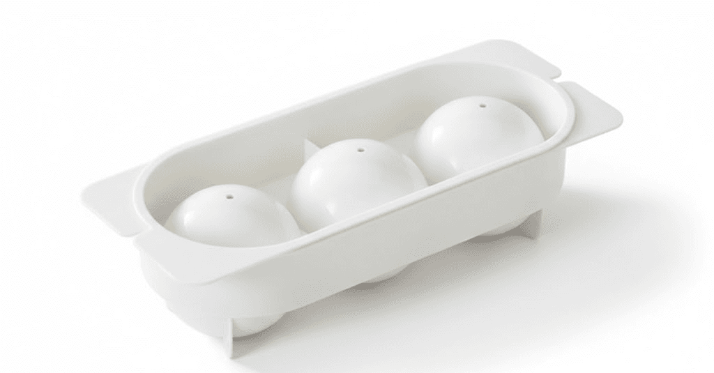2-Piece Large Round Ice Cube Trays with Lids 3 Cavity Sphere Ice Ball Maker