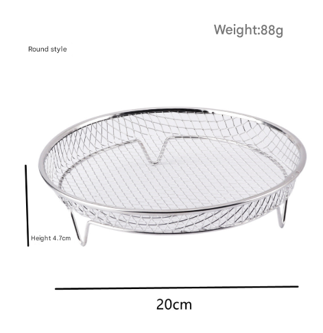 Silver 3-Pack Stackable Air fryer Racks - Food Grade Stainless Steel