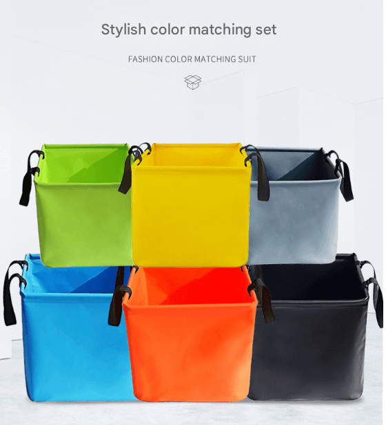 Black 25L Collapsible Bucket - Heavy-Duty PVC Waterproof Folding Pail