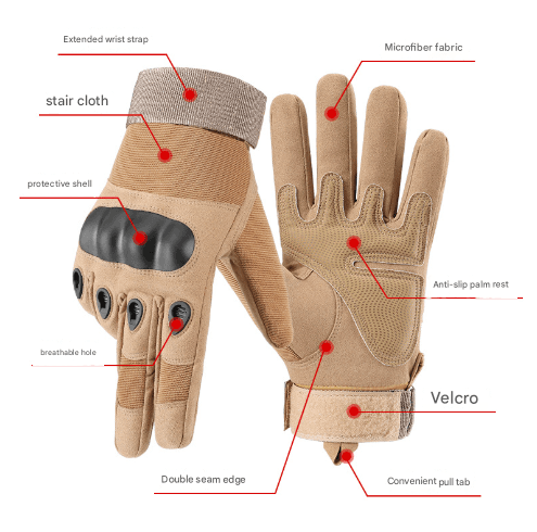 M Black Hard Knuckle Tactical Gloves - Full-Finger Protective Gear