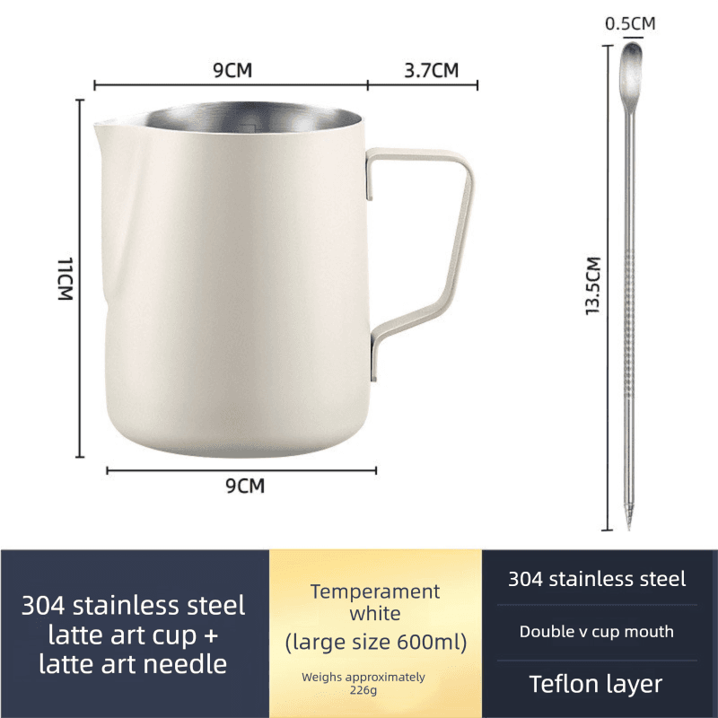 350 ml Stainless Steel Milk Frothing Pitcher Pointed Spout Steaming Jug