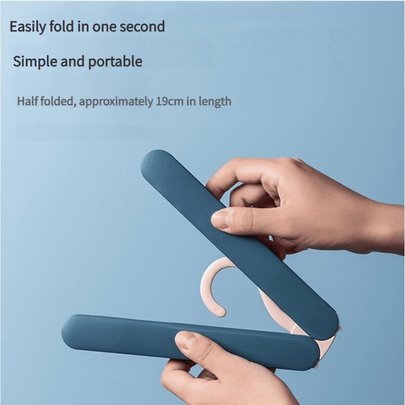 2-Piece Green Portable Travel Hanger with Hidden Clips - Lightweight Folding