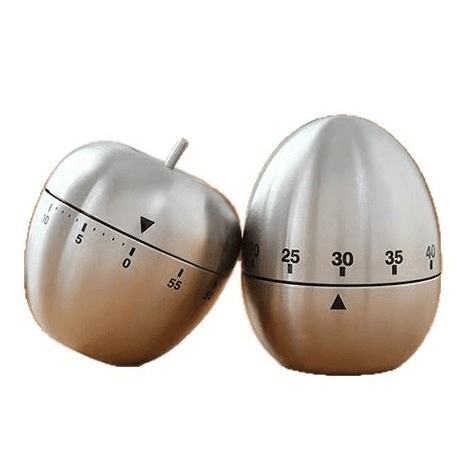 2-piece Apple and Egg Shape Stainless Steel Kitchen Timer Mechanical Cooking