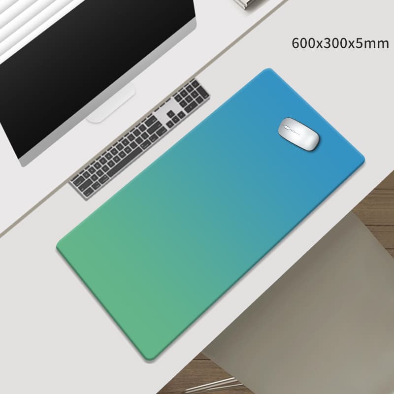 Green-Blue Gradient Large Silicone Mouse Pad - Non-Slip - Green Blue