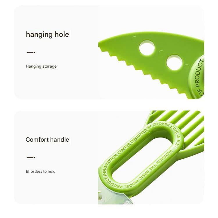 5-Pack Green Multi-Function Fruit Cutter Set - Precision Avocado Slicer